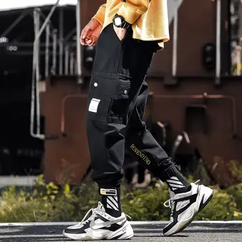 Vīriešu Harajuku Kravas Bikses, Pavasara Rudens Potītes Garums Korejas Streetwear Aukliņu Hip Hop Harēma Bikses Vīriešu Ikdienas Sporta Bikses