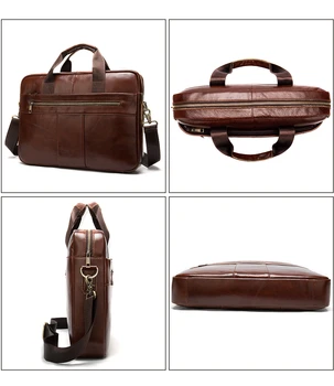Vīriešu portfelis soma vīriešu īstas ādas klēpjdators maisā, biznesa tote par dokumentu, birojs portatīvie laptop pleca soma
