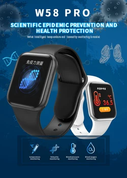 W58 Pro Smart Skatīties Ķermeņa Temperatūra Imunitāti Uzraudzības asinsspiediens/Skābekļa Darbības Tracker Bluetooth Skatīties Uz Android vai IOS