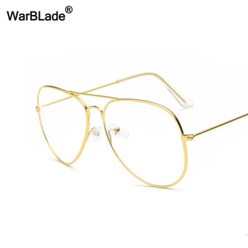 WarBLade 2018 Vintage Zelta Rāmi Saulesbrilles Sieviešu Klasisko Brilles Pārredzamu Skaidrs, Objektīvs Optiskā Sieviešu Vīriešu Eyewears
