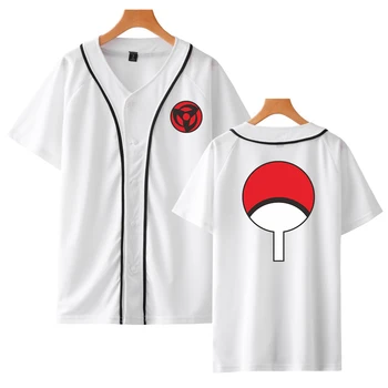 WEJNXIN Jaunas Ielidošanas Anime Beisbola Krekls Naruto Uchiha Klana Žetons Drukāt Īsām Piedurknēm Jaka Augstas Kvalitātes Hip Hop Streetwear