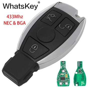 WhatsKey 3 Pogas, Automašīnu Atslēgu, Tālvadības Atslēga Mercedes Benz 2000+ TSP&BGA Kontroles 433MHz