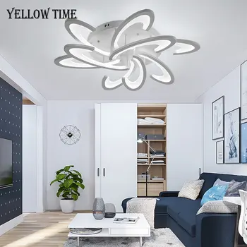 White&Black LED Lustras, Lai Dzīvojamā istabā, Guļamistabā, Mājas Lustra Mūsdienu Led Griestu Lampas Lustras App Ar Tālvadības pulti