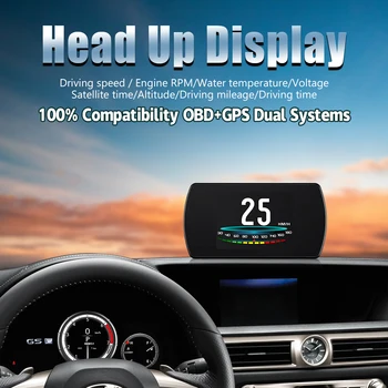 WiiYii OBD2 GPS HUD Automašīnas borta Datora 4.3