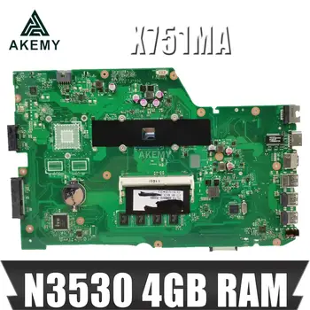 X751MA Mātesplati REV2.0 Asus K751M K751MA X752M X751MD klēpjdatoru, Pamatplate (Mainboard) testa N3530 4 kodoli, 4 gb RAm