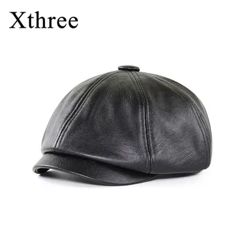 Xthree augstas kvalitātes Mākslīgās Ādas Vāciņš Vīriešiem Kritums Ziemas Klp Cepures Berete Gadījuma Snapback Beisbola cepure vīriešiem sievietes cepure, vairumtirdzniecība