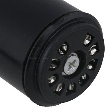 Yibuy 2.7x2.27cm Black Bakelīts Vakuuma Cauruļu Ligzda Taupīšana Bāzi 9 Pin Caurules Testētājiem Der 12AX7 utt Pastiprinātājs Daļas Iepakojums 4