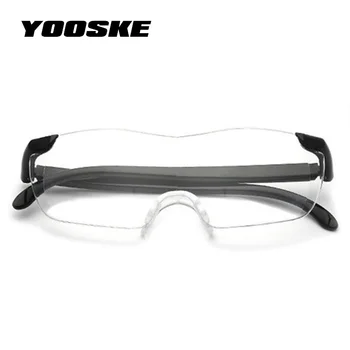 YOOSKE Lielā Vīzija 250% Lasīšanas Brilles Vīriešiem Bezrāmju palielināmo 1,6 reizes Brilles Sievietēm +250 Grādiem Palielinās Brilles