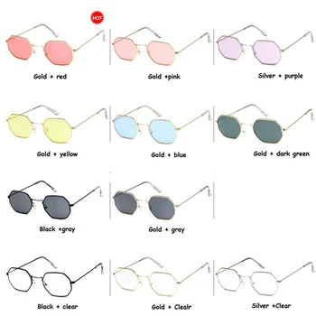 Yoovos Sešstūra Sunglasse Sievietes Ir 2021. Metāla Vintage Zīmolu Dizainera Saulesbrilles Vīriešiem Bez Apmales Skaidrs Okeāna Optiku, Saules Brilles