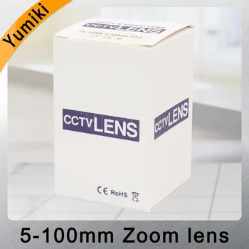 Yumiki 5-100mm Megapikseļu (MP HD manuālais fokuss manual iris maināmu fokusa CMOS/ CCD SDI CVI CCTV kameras objektīvs 1/3 CCTV lens CS mount