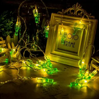 Zaļais Kaktuss String LED Gaismas Tropu Havaju Partijas Apdare Vara Stieples Kaktuss Gaismas Dzimšanas dienas svinības LED Lampas, Dekori