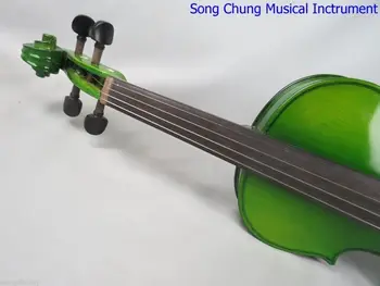Zaļās krāsas elektrisko un akustisko vijoli 4/4 #7848