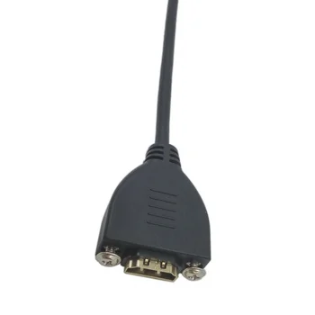 Zelta Pārklājumu ātrgaitas Micro HDMI Male-HDMI Female Extension Kabelis Ar Skrūvi Panel Mount
