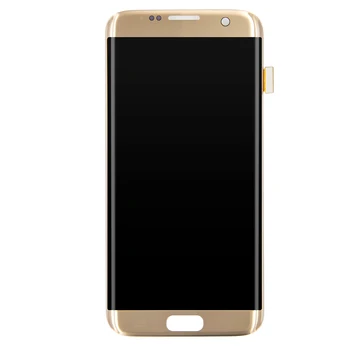 Zelta Samsung Galaxy S7 Malas G935 G935F LCD Displejs, Touch Screen Digitizer Ar Rāmi s7 malas