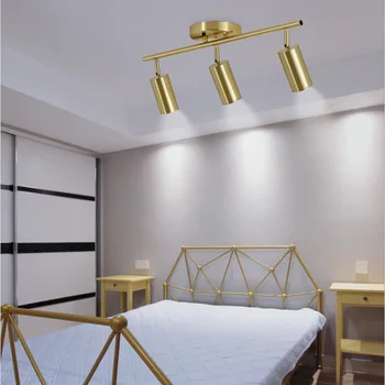 Zelta virtuves gaismas griestu Virsmu Uzstādīts LED Sliežu Prožektori GU10 Regulējams galvas Guļamistaba, Dzīvojamā istaba, Sienas lampas armatūra