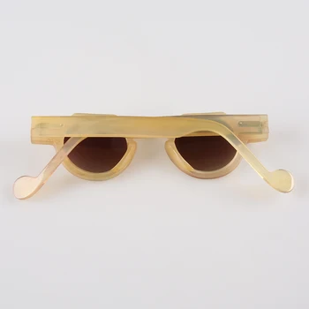 Ziedu deguna optiskās lasīšanas brilles, briļļu brilles briļļu rāmis plašu kārta caurspīdīga dzeltena ragu saulesbrilles