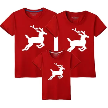 Ziemassvētku Deer2020 Jauno Ģimeni, Saskaņojot Tērpiem Drēbes, Māte, Meita, Tēvs Dēlu Māmiņa un Mani Ģimenes Apģērbu Kokvilnas T-krekls