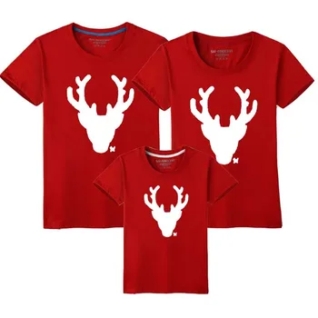 Ziemassvētku Deer2020 Jauno Ģimeni, Saskaņojot Tērpiem Drēbes, Māte, Meita, Tēvs Dēlu Māmiņa un Mani Ģimenes Apģērbu Kokvilnas T-krekls