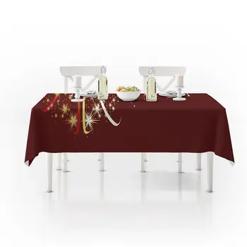 Ziemassvētku Galdauts Drukāt Taisnstūra Galda Segums Brīvdienu Puse Mājas Dekoru nappe de table rectangulaire galda segumu