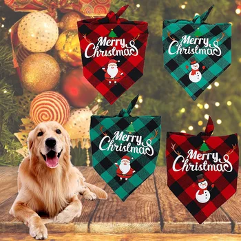 Ziemassvētku Suns Gudrs Galvas Apsējs Ziemassvētku Regulējams Pleds Iespiesti Pet Priekšautiņi Liels Suns, Kaķis, Šalle Izturīgs Brīvdienu Mājdzīvnieku Piederumi