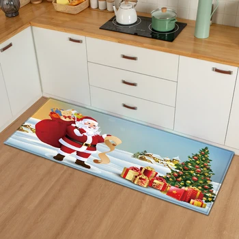 Ziemassvētku Virtuves Mat Guļamistaba Ieejas Doormat 3D Modeli Mājas Grīdas Apdare, Dzīvojamā Istaba Paklāju Vannas istabā, neslīdošs Paklājs