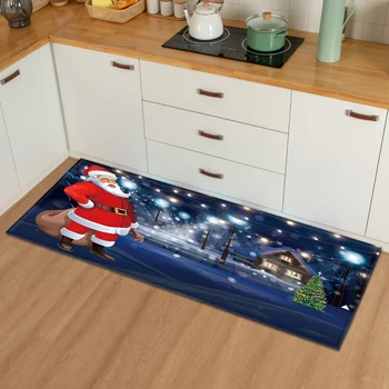 Ziemassvētku Virtuves Mat Guļamistaba Ieejas Doormat 3D Modeli Mājas Grīdas Apdare, Dzīvojamā Istaba Paklāju Vannas istabā, neslīdošs Paklājs