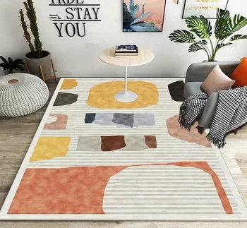 Ziemeļvalstu B&B gaismu luksusa ģeometrisko stilu karikatūra kafijas galdiņu, paklāju, guļamistabas headboard pārklāti ar neslīdošu paklājiņu guļamistabas paklāju
