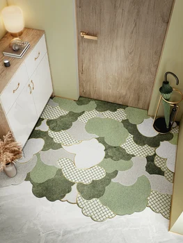 Ziemeļvalstu ins marmora ģeometrija Ieejas halle paklājs, PVC stieples cilpa mat INS Durvju paklājiņš Dzīvojamās istabas grīdas paklājs vannas istaba neslīdošs paklājs