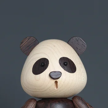 Ziemeļvalstu Mūsdienu Koka Panda Statuetes Gudrs Dzīvnieks Koka Lelles Mājās Rakstāmgalda Apdare, Aksesuāri, Rokdarbi, Rotaļlietas, Radošas Dāvanas