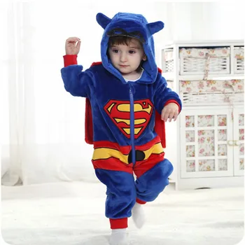 Zila Superhero Halloween Baby Romper Toddler Pavasara Kokvilnas Flaneļa Bērnu Jumpsuit Bērnu Apģērbu Jaunā dzimuši līdz 24 Mēnešiem RL7