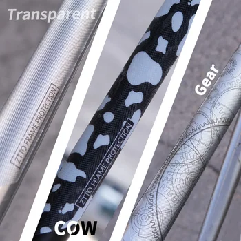 ZTTO velosipēdu rāmi aizsardzības uzlīmes 3D izturīgs pret skrāpējumiem, uzlīmes noņemamas MTB velosipēdu ceļu velosipēds grozs aizsardzības plēves Vāciņu