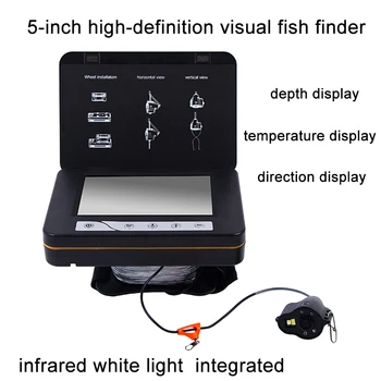 Zvejas Kameru Infrasarkano Fish Finder Ierīces Portatīvo Vizuālo Zemūdens Dziļumu, Zivju Cam Rokas Dizains WF15 Video Ieraksti Ledus Kamera