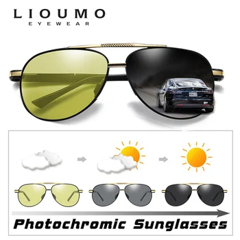 Zīmola Dizaina Izmēģinājuma Saulesbrilles Vīriešiem Polarizētās Photochromic Glāzes Dienā Drošības Nakts Braukšanas Brilles HD Sieviešu gafas de sol hombre