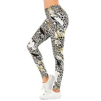 Zīmola Fashion Sieviete Bikses Sexy Sievietes Legging Leopards drukāt Fitnesa leggins Slim legins Mīksts un elastīgs Stulpiņi