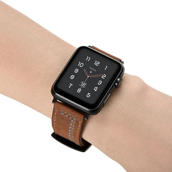 Ādas Siksna Apple Skatīties 5 band 44mm/40mm iwatch band 42mm/38mm correa aproce watchband jostas iwatchband series 5 4 3 2 1