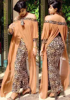 Āfrikas Kleitas Sievietēm Dashiki Modes Zaudēt Leopards Drukāt Maxi Ilgi, Šķeltas Slip Kleita Āra Raibs Sexy Strapless Kleita