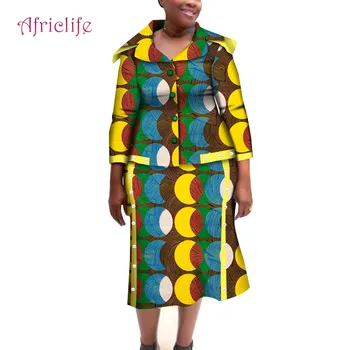 Āfrikas Sieviešu Mētelis un Svārki Uzvalks Modes Pavasara Apģērbu Āfrikas Vasks, Kokvilnas Skaistu Dāmu Svārki Komplekti WY6664