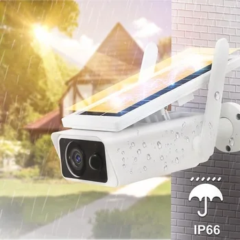 Āra Saules Kameru, WiFi Bezvadu 1080P 4X Tālummaiņas Saules Paneļu Cctv kameras IP Camara Drošības Cam PIR Video Novērošanas Kameras Tālrunis