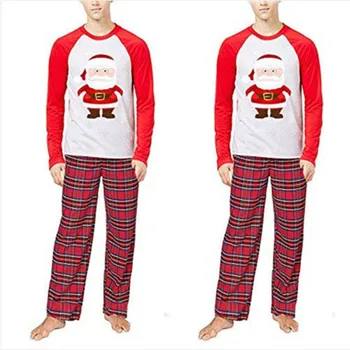 Ģimenes Ziemassvētku Pyjama Komplekti Bērniem Pieaugušo Ziemassvētki Naktsveļu Naktsveļu Ģimenes Ikdienas Santa Apģērba Komplekts