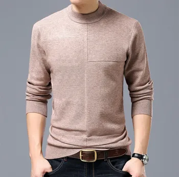 īpašie piedāvājumi kazas, kašmira bieza adīta vīriešu jaunu modes gadījuma džemperis džemperis pusē-augsta apkakle vienkrāsainu S/105-3XL/130