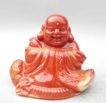 Ķīnas Shoushan akmens maitreja laimīgs budas statuja