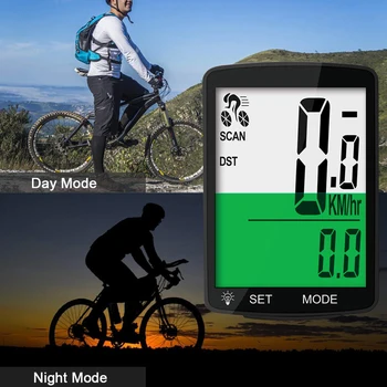 Ūdensizturīgs Bike Velosipēdu Datora Bezvadu Velosipēdu Ūdensnecaurlaidīgs Odometra Ritms Sensors 2.8 collu LCD Velo Spidometrs sirdsdarbība