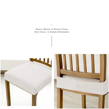 Žakarda-fundas de asiento para silla lavables, antipolvo, elásticas, de licra, tapizadas para comedor